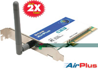 D-LINK 22MBit Wireless PCI Adapter Airplus DWL-520+ Wireless WLAN 11 und 22 MBit